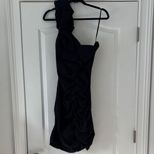 S.L. Fashions Black One-Shoulder Dress